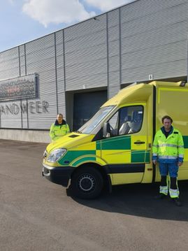Tijdelijke ziekenwagen vanuit brandweer Sint-Truiden n.a.v. Coronacrisis - copyright Hulpverleningszone Zuid-West Limburg
